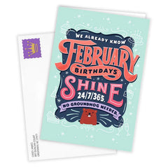 February Shines Custom Birthday Card