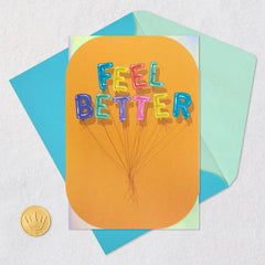 Feel Better Balloons Blank Get Well Card