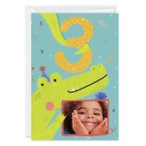 Festive Crocodile Custom 3rd Birthday Card