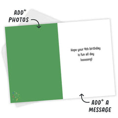 Festive Giraffe Custom 4th Birthday Card