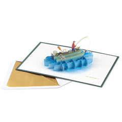 Have a Reel Nice Day, Fishing Boat Pop-Up Card