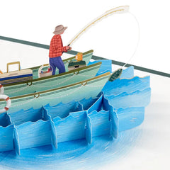 Have a Reel Nice Day, Fishing Boat Pop-Up Card