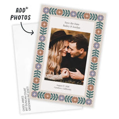 Arts and Crafts Floral Flat Wedding Save the Date