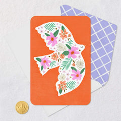Floral Dove Blank Card