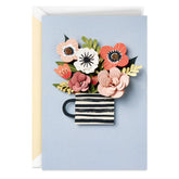 Flower Bouquet in Mug Blank Card