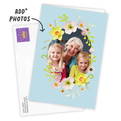 Floral Oval Frame Custom Easter Card
