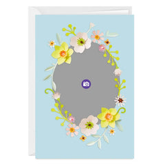 Floral Oval Frame Custom Easter Card