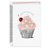 Floral Pink Cupcake Birthday Card for Mom