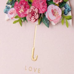 Pink Floral Umbrella Bridal Shower Card