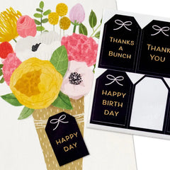 Floral Vase Boxed Blank Notes With Customizable Stickers, Pack of 10