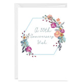Modern Floral Wreath Custom Anniversary Card