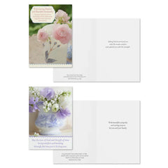 Fresh Floral Assorted Religious Sympathy Cards, Box of 12