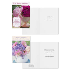 Fresh Floral Assorted Religious Sympathy Cards, Box of 12