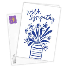 Blue and White Flower Bouquet Custom Sympathy Card