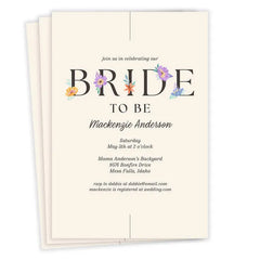 Floral Bride to Be Flat Bridal Shower Invitation