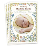 Sweet Floral Fantasy Flat Birth Announcement