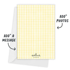 Gingham Blossoms Flat Birth Announcement