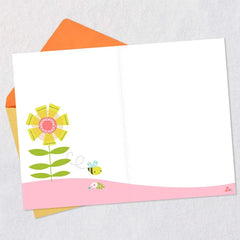 Flowers and Bee Blank Card