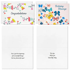 Floral Blessings Assorted All-Occasion Cards, Pack of 16