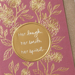 Her Laugh and Spirit Sympathy Card for Loss of Mother