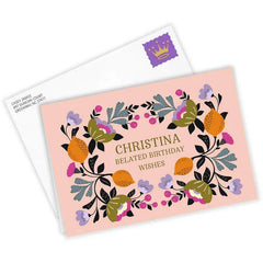 Florals on Pink Custom Card