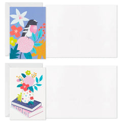 Assorted Folk-Art Floral Blank Cards, Pack of 12