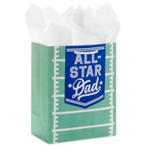 9.6" All-Star Dad Football Field Medium Father's Day Gift Bag With Tissue Paper