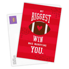 Team Us Football Custom Love Card for Spouse