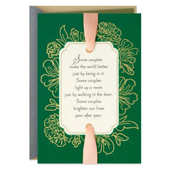 Some Couples Light Up a Room Religious Anniversary Card for Couple