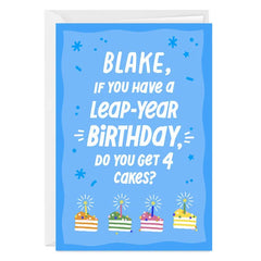 Leap Year Custom Birthday Card