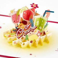 Here's to You Cocktail Toast 3D Pop-Up Card