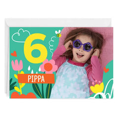 Fun Flowers Custom Birthday Card