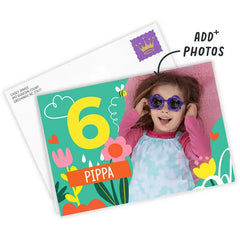 Fun Flowers Custom Birthday Card