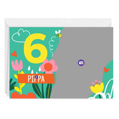 Fun Flowers Custom Birthday Card