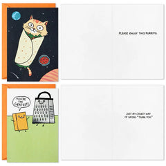 Cheesy Puns Assorted Funny Cards, Pack of 12