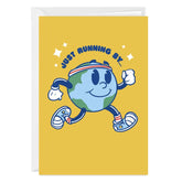 Fun Retro Running Globe Custom Card