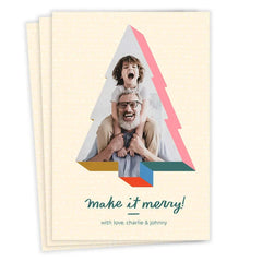 Fun Tree Frame Flat Christmas Photo Card