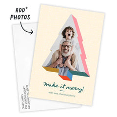Fun Tree Frame Flat Christmas Photo Card