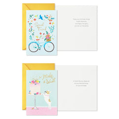 Fun and Floral Boxed Birthday Cards Assortment, Pack of 16