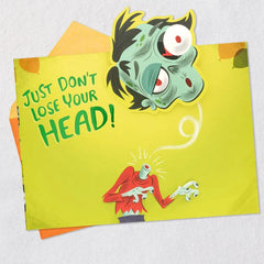 Don't Lose Your Head, Zombie Pop-Up Halloween Card