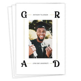 Elegant Letter Corners Flat Graduation Announcement