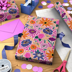 Garden Stroll Floral Wrapping Paper Roll, 20 sq. ft.