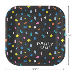 "Party On!" Geometric Shapes Dinner Plates, Pack of 8