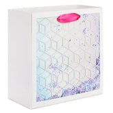 10.4" Confetti and Silver Foil Large Square Gift Bag