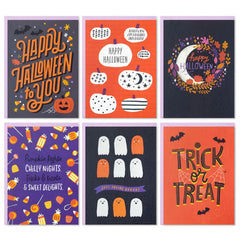 Tricks and Treats Assorted Blank Halloween Cards, Pack of 36
