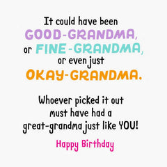 Your Name Says It All Birthday Card for Great-Grandma