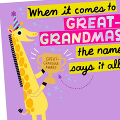 Your Name Says It All Birthday Card for Great-Grandma