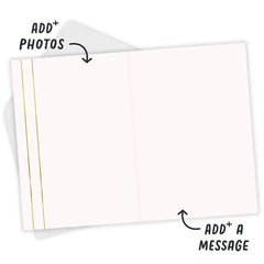 Gold Arch & Pink Flowers Custom Wedding Card