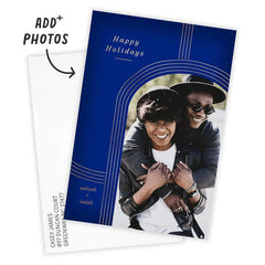 Gold Arch on Blue Holiday Photo Card