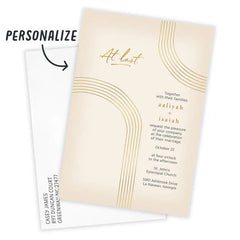 At Last Gold Arch Flat Wedding Invitation